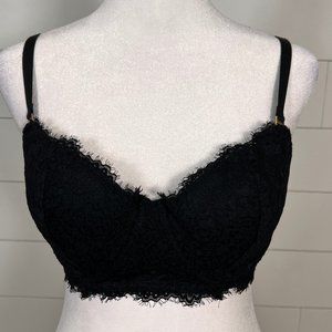 Aerie Black Real Power Lace Padded Underwire Bra Size 36C